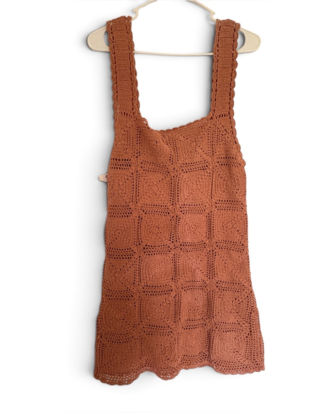 MAGALI PASCAL Crochet Square Panel Mini Dress - Warm Copper - Anthropologie - Picture 7 of 7